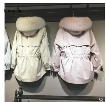 Kış Kadın Yüksek Kalite Faux Tavşan Kürk Ceket Lüks Uzun Kürk Ceket Gevşek Yaka Palto Kalın Sıcak Kadın Peluş Mont  5