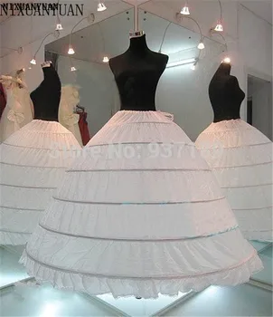 NIXUANYUAN 2022 sıcak satış 6 Hoop Petticoat Jüpon Topu cüppe şeklinde gelinlik İç Çamaşırı Kabarık Etek Düğün Aksesuarları  10