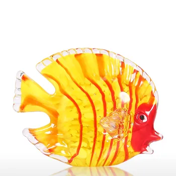 Cam Sarı Balık Cam Heykel El Üflemeli Cam Sanatı Süsleme Hediye Deniz Sarı Balık Dekoratif Heykelcik Ev Dekor El Sanatları  10
