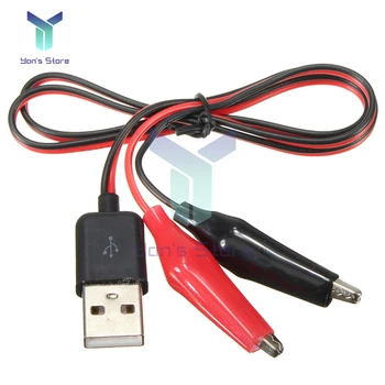 60 CM Timsah Testi Klip Metal USB Erkek Konnektör Adaptörü Timsah Testi Kelepçe Klip Güç Kablosu Siyah Kırmızı Yüksek Kaliteli Klip  10
