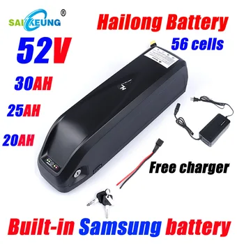 Samsung Lityum Pil Paketi 52V 20/25 / 30ah elektrikli araç aküsü Hailong Kabuk 30A BMS 350W 500W 750W 1000W Bisiklet Pil  0