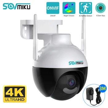 SOVMIKU 4K 8MP Akıllı Wifi PTZ Kamera Ev Güvenlik Koruma 5x Dijital Zoom AI İnsan Algılama ONVIF Kablosuz CCTV IP Kamera  5