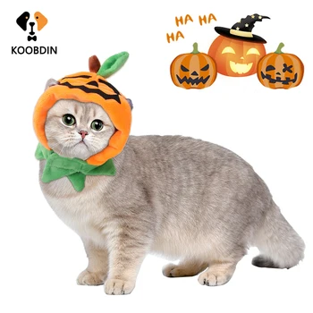Komik Pet Kabak Şapka Giyinmek Kostüm 2022 Cadılar Bayramı Cosplay Şapkalar Oyuncak Yavru Kedi Giyim Aksesuarları Evcil Hayvan Malzemeleri  5