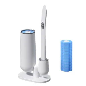 Güzel Tek Kullanımlık Tuvalet Fırçası Hiçbir Ölü Biter Beyaz Ev Yeni Tuvalet Fırçası Seti Temizleme Wc Pinsel Acessorios Wc BF50TB  5