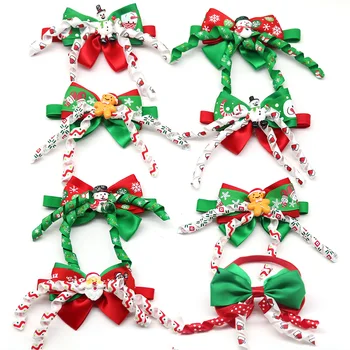 50 adet Noel köpek papyonu Santa Pet Malzemeleri Pet Köpek Kedi Noel Bowties Kravatlar Köpek Noel Aksesuarları Küçük Köpekler İçin  5