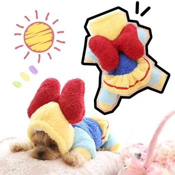 Sevimli Köpek Giysileri Kış, dört ayaklı Kalın Pamuk dolgulu Kazak Yumuşak Sevimli Yavru Yavru Giyim Chihuahua Bichon Ropa Perro  5