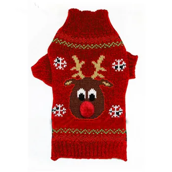 Noel Köpek Giysileri Kış Köpek Kazak Pet Kıyafet Örgü Giyim Kedi Köpek Giyim Noel Pet Kostüm Ceket Corgi Giysileri Dropship  5