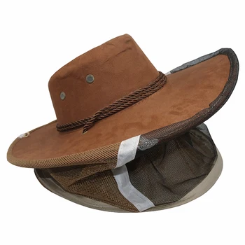 Meslek Arıcılık kovboy şapkası Arıcılık Koruyucu Kapak Arıcı Sinek cibinlik Kovboy Rahat Tasarım Anti arı Şapka  5