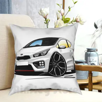 Kia Pro Ceed Gt Beyaz Yastık Kılıfı Baskılı Ev Yumuşak DIY Yastık örtüsü Kia Ceed Devam Gt Ceed Gt Beyaz Araba Spor Araba Sıcak  5
