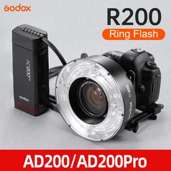 Godox R200 Halka Flaş AD200 AD200Pro 200Ws 5800±200K Modelleme Lambası Portre Çekim Makro Çekim Diş Çekim  10