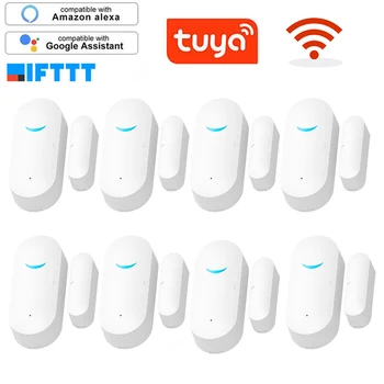 Tuya App Akıllı WiFi Kapı Sensörü Kapı Açık Kapalı Dedektörleri WiFi Ev Alarmı Alexa Google Ev İle Uyumlu Güvenlik Sensörü  10