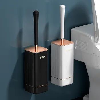 Işık Lüks Uzun Saplı Banyo Fırçası Hiçbir Ölü Açı Ev Yıkama Tuvalet Silikon Fırça Raf Duvara Monte Tuvalet temizlik gereçleri  0