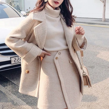 Kadın Sonbahar Temel Moda Kalın Pelerin Pelerin Palto Kış Sahte Yün Ceketler Kore Şık Olgun Ceket Kadın Zarif Giyim  10
