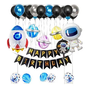 1 adet Astronot Roket Gemi Folyo Balonlar Dış Uzay Parti dekorasyon balonu Çocuk Mutlu Doğum Günü Dekor Çocuk Parti Favor Oyuncaklar  10