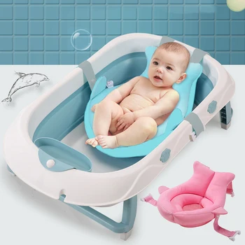 Taşınabilir bebek küveti Pad Ayarlanabilir Küvet Duş Minderi Katlanabilir Bebek banyo oturağı Yüzen Su Pedi  5