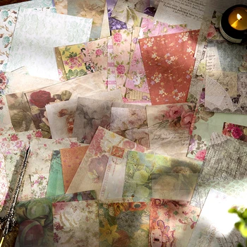 Journamm 50 adet / paket Estetik Çiçek Malzemeleri Kağıt DIY Scrapbooking Önemsiz Günlüğü Kolaj Fotoğraf Albümü Zanaat Kırtasiye Kağıt  10