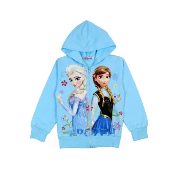 Disney Yeni Bahar Sonbahar Kız Ceket Kış Pamuk Dondurulmuş Anna Elsa Prenses Çiçek Kapşonlu Dış Giyim çocuk ceketi Giyim 3-8 Y  5