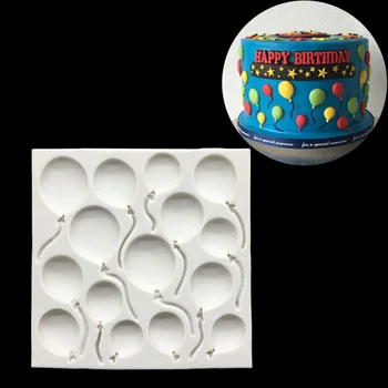 Küçük Balonlar Şekil 100 % Platin Silikon Sugarcraft Kalıp, Fondan Kek Dekorasyon Araçları  3