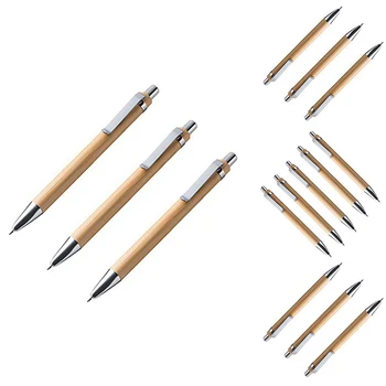 100 Adet / grup Bambu Tükenmez Kalem Stylus İletişim Kalem Ofis ve Okul Malzemeleri Kalemler ve Yazma Malzemeleri Hediyeler  3
