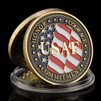 Amerika Birleşik Devletleri Hava Kuvvetleri Veteran Onur Sikke Onur Cesaret Taahhüt Tahsil Altın Kaplama hatıra parası Mücadelesi Coin  10