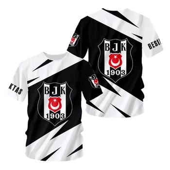 Erkek T-shirt 3D Harajuku Beşiktaş futbol tişörtü Grafik T Shirt Y2k Dijital Baskılı Yaz Türkiye İstanbul Büyük Boy Tasarım Tee  10