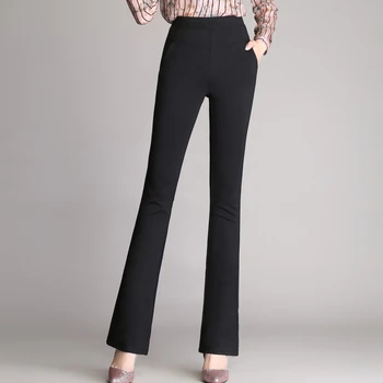 Yeni Mikro Alevlendi Kadın Yüksek Bel Düz İş pantolonu Pantolon Bayan Pantolon Artı Boyutu S-5XL  10