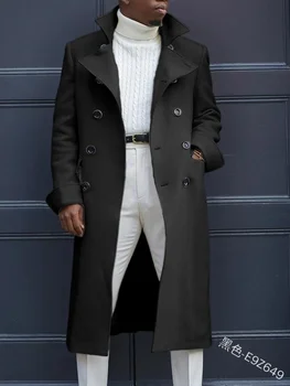 Erkekler Siper Yeni Moda Ceket Sonbahar Kış İngiliz Gevşek Ceket Orta Ve Uzun Siper Erkek Uzun Ceket La Ropa De Los Hombres  5