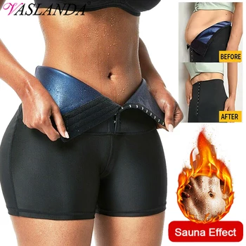 Kadınlar Yüksek Bel Sauna Ter Pantolon Bel Eğitmen Kilo Kaybı Vücut Şekillendirici Şort Egzersiz Tayt Tayt Yağ Yakıcı Shapewear  10