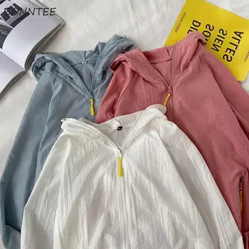 Ceketler Kadın Gevşek Basit Tüm Maç Katı Unisex Dış Giyim Şık Kore Tarzı Vintage Güneş geçirmez Günlük Rahat Moda Ulzzang Retro  5