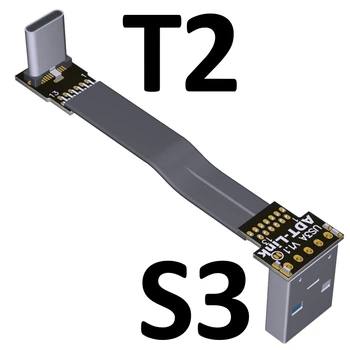 USB Tip-C Şerit Kablo Düz EMI koruyucu FPC kablo USB 3.0 Tip C 90 derece Açı Konektörü yukarı aşağı 5cm-3m USB 3.1  10