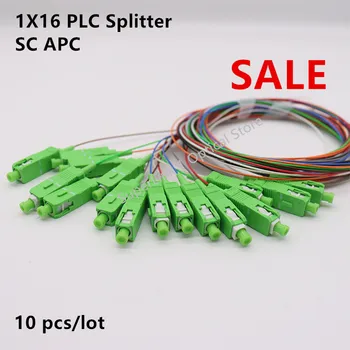 Ücretsiz kargo 10 adet / grup 1X16 PLC Fiber optik sıyırıcı Renk SC / APC SM 0.9 mm G657A1 PVC 1 m FTTH Fiber optik sıyırıcı Eşitsiz  10
