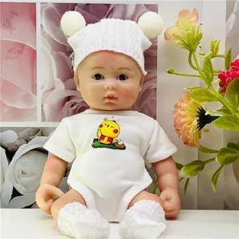 Giysi dahil 6 İnç Kız Minyatür Erken Yeniden Doğmuş Bebek Bebek Tam Vücut Silikon Bebek Çocuk noel hediyesi  5