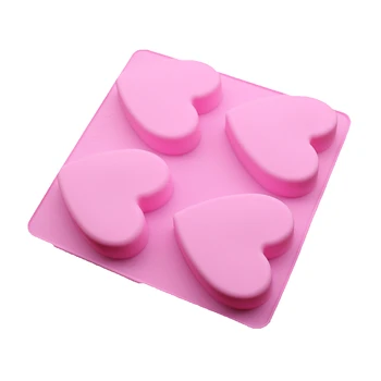 4 Kaviteler Silikon Kek Kalıp El Yapımı Sabun Aşk Modelleme Ve Aşk Çikolatalı Kek Dekorasyon Araçları Dıy Pişirme Araçları  5