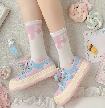 Japon Lolita düz platform tuval rahat kadın ayakkabısı yumuşak kız bandaj kawaii ayakkabı cosplay loli kadın ayakkabı cosplay cos  10