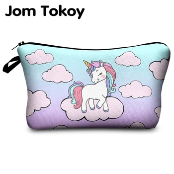Jomtokoy unicorn Baskı Desen Kozmetik Çantası Seyahat Tuvalet Saklama Çantası Güzellik Makyaj Çantası Kozmetik Çantası Organizatör Sıcak Satış  5