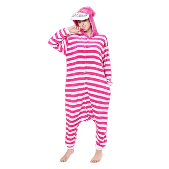 Cheshire Kedi Kigurumi Yetişkinler için Karikatür Cosplay Onesies Kadın Pijama Tulum Ev Giyim Cadılar Bayramı için  0
