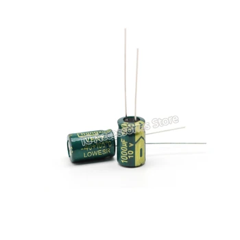 30 adet 10V1000UF hacmi 8 * 12MM yüksek frekans düşük direnç uzun ömürlü yeşil altın elektrolitik kondansatör 1000UF 10V  10