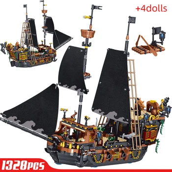 Çocuk Oyuncakları Gemi Korsan Modeli Tuğla Korsanlar Tekneler Yapı Taşları Teknik Fikirler Serisi Tekne Tuğla Erkek Doğum Günü Hediyeleri  5