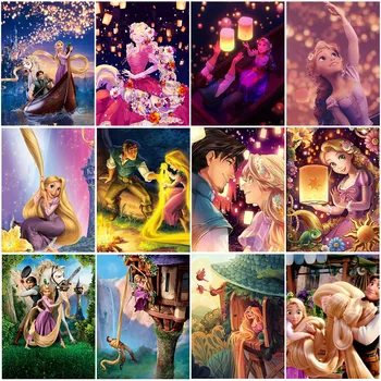Disney Tangled Prenses Rapunzel 5D Elmas Boyama Çapraz Dikiş Kiti Nakış Tam Matkap Anime Elmas Mozaik Ev Dekor Hediye  10