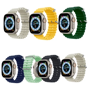 Apple Watch Serisi için 8 7 6 5 4 3 2 SE Bant Silikon Çift Toka Spor saat kayışı iWatch için Ultra 40 44mm 42 41 49mm 45mm  5