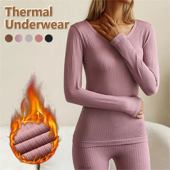 Kadın termal iç çamaşır Kış Uzun Kollu Dip Üst Dikişsiz Kalın Çift Katmanlı Sıcak İç Çamaşırı Kadın 2 Adet Set Pijama  10