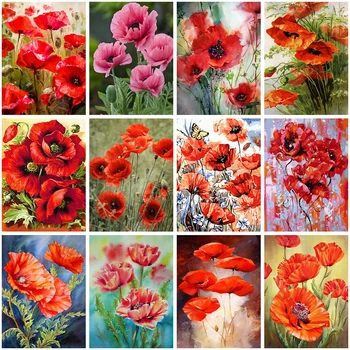Diy Elmas Boyama Çiçek Gül 5D Tam Daire Elmas Nakış Çapraz Dikiş Mozaik Resim Ev Dekorasyon noel hediyesi  10