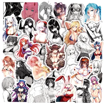 10/30/50 Adet Anime Siyah Beyaz Seksi Kız Waifu Graffiti Sticker Dizüstü Kaykay Bagaj Buzdolabı Pet Parti Çıkartmalar Oyuncaklar  10