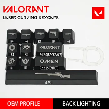 Valorant keycaps Alamet keycaps Lazer gravür keycaps arkadan aydınlatmalı OEM Profil abs keycaps  10