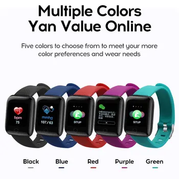 116 Artı Dijital akıllı saat 1.3 İnç Renkli Ekran Su Geçirmez Spor Bluetooth kalp Hızı fitnes aktivite takip cihazı akıllı saat  10