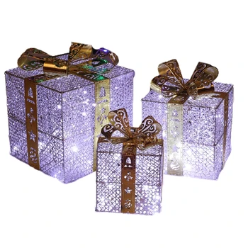 Narin ışıklı hediye kutusu Çocuklar ve yetişkinler için Noel Aksesuarları çocuklar Parti Favor oyuncaklar yaratıcı Malzemeleri Noel Ağaçları  5