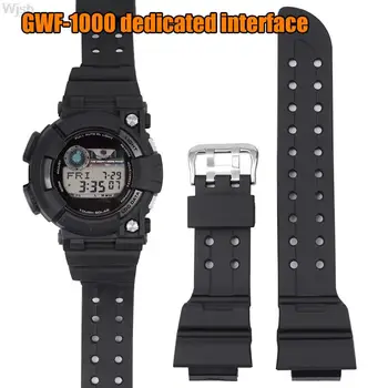 Siyah Kauçuk Kayış Casio G-SHOCK GWF-1000 FROGMAN Serisi saat kayışı Erkekler Yedek Silikon Spor Su Geçirmez Bilek Bilezik  5