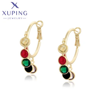 Xuping Takı Popüler Moda Huggies Küpe Kadınlar için Açık Altın Rengi A00918228  10