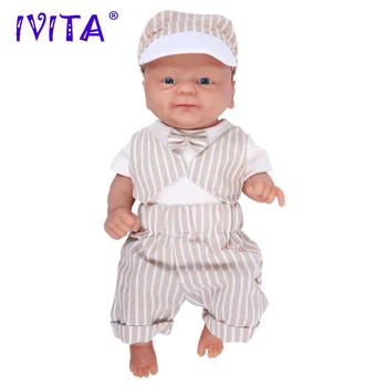 IVITA WB1512 14 inç 1.65 kg Tam Vücut Yumuşak Silikon Yeniden Doğmuş Bebek Bebek Canlı Simüle Bonecas Gözler Açık Gülümseme erkek bebek oyuncakları  4