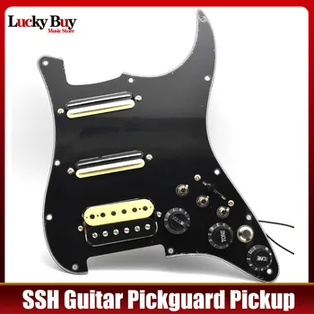 1 Adet SSH Elektro Gitar Pickup Singlecut Kablo Yüklü Kablolu Pickguard Pickup Scratchplate Meclisi Siyah ST Gitar  5
